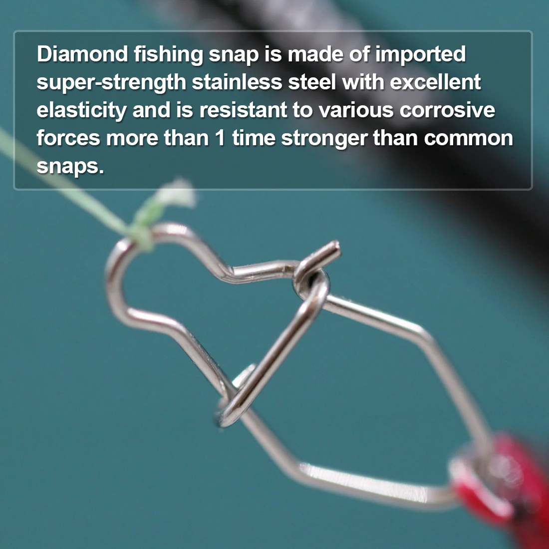 FishTrip mosquetón de pesca a presión de diamante, conector a presión de acero inoxidable, aparejos de Terminal de cambio rápido - imagen 3