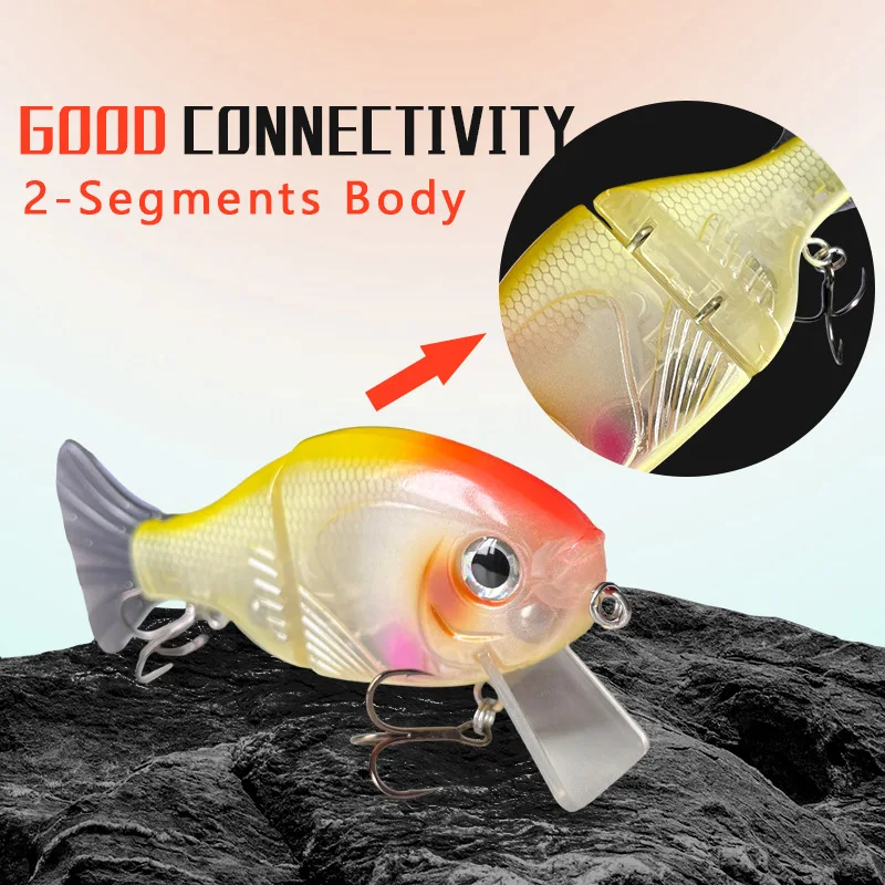 1 Uds 45g12,5 cm sección Artificial hundida 2 señuelo de pesca Swimbait cebo articulado Swimbait cebo duro con cola de PVC suave reemplazable - imagen 5