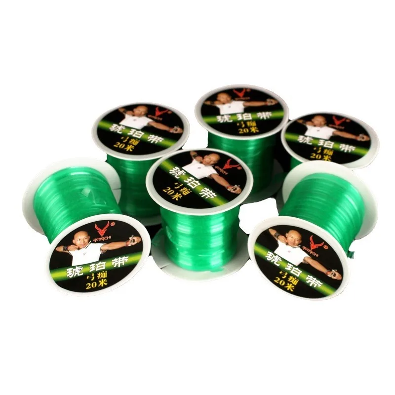 Banda elástica para cinturón ámbar, 6 uds., 20m, para bolsa de tirachinas, bandas de goma redondas/planas, 5 colores - imagen 2