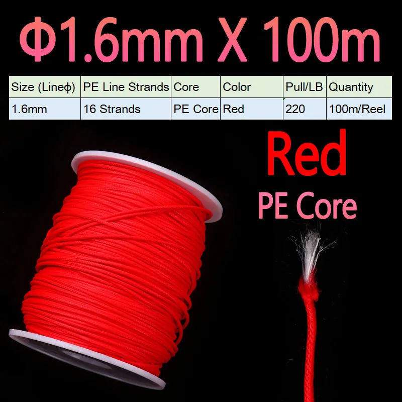 1.6mm X 100m Red