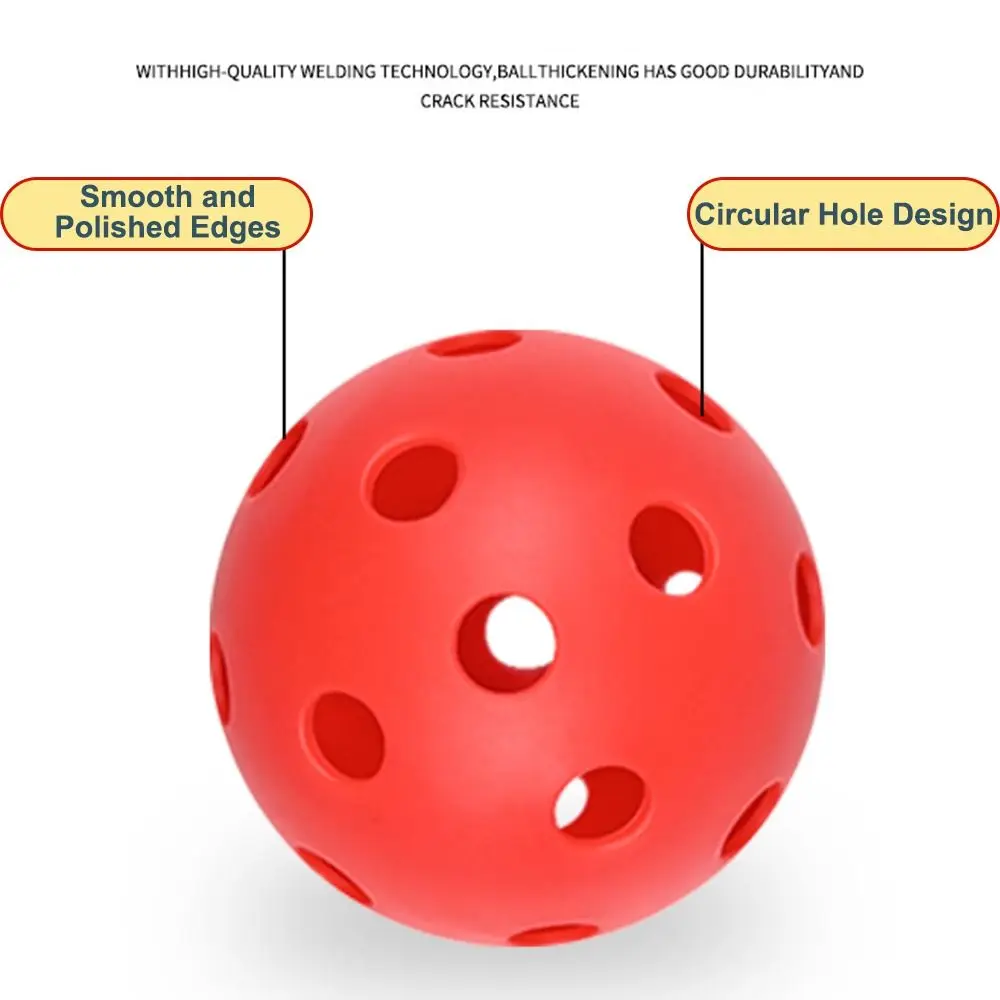 Pelotas de Pickleball portátiles de 26 agujeros, bolas de pepinillos equilibradas de alto rebote con bolsa, pelota de competición resistente a grietas de PVC para interiores, 6 uds. - imagen 2