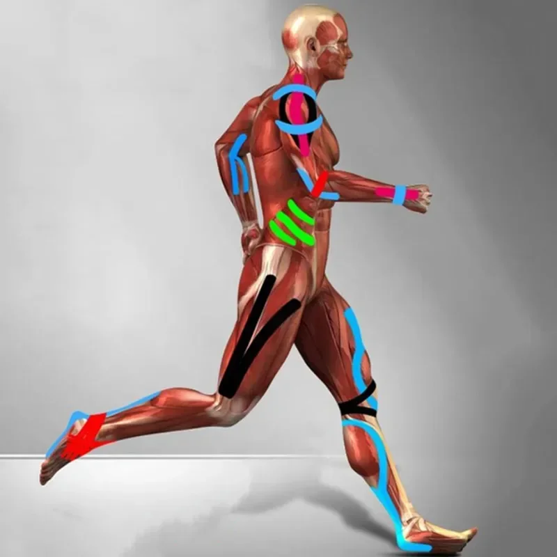 Cinta de agarre Kinesio de 5cm x 5M, rodillera elástica de recuperación atlética, rodilleras para aliviar el dolor muscular, vendaje de soporte para Fitness, elastoplast - imagen 4