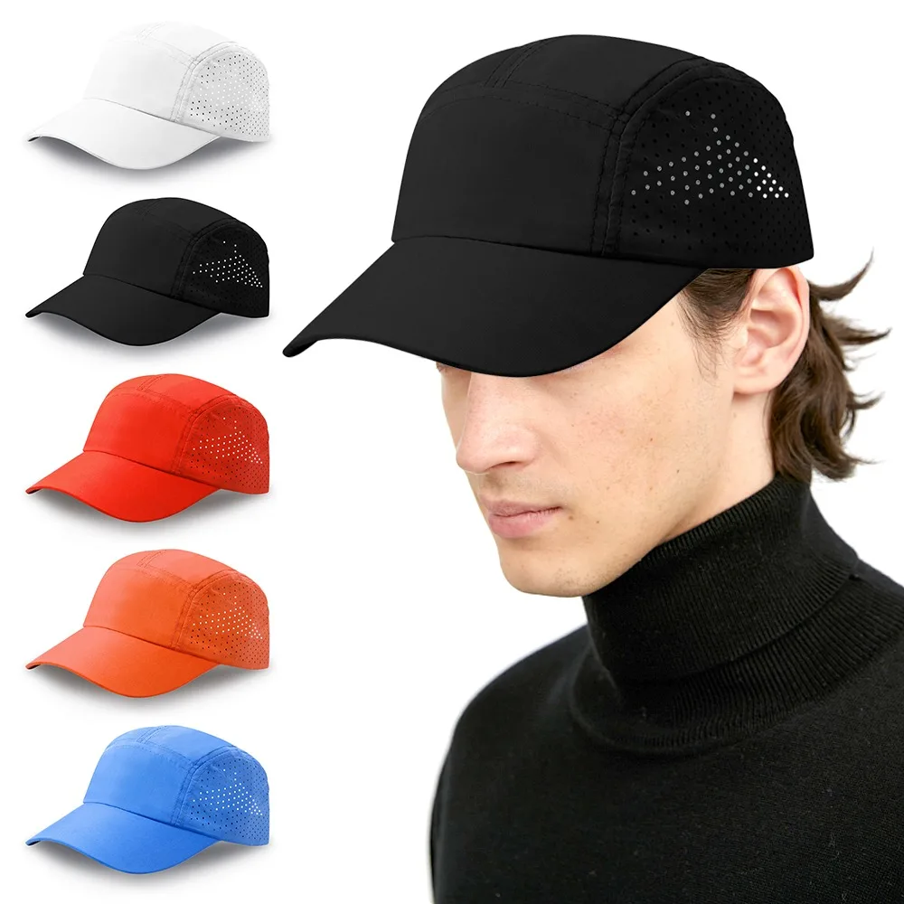 Gorra de béisbol de malla ultraligera informal, gorros de ciclismo de Color sólido de secado rápido, gorra ajustable transpirable para correr, Unisex