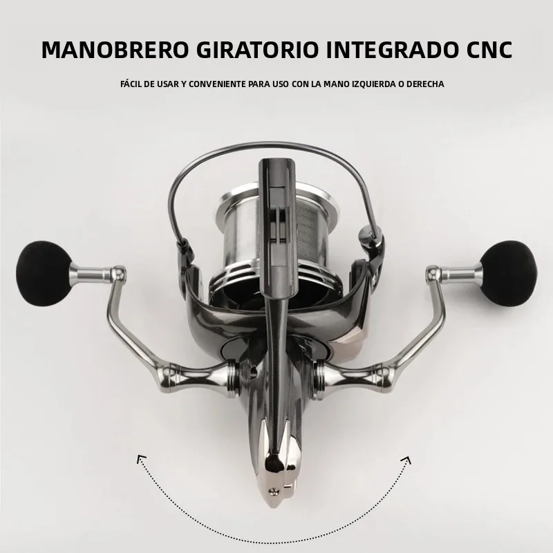 Carrete DEUKIO Big Sea Spinning para larga distancia metálico - imagen 2