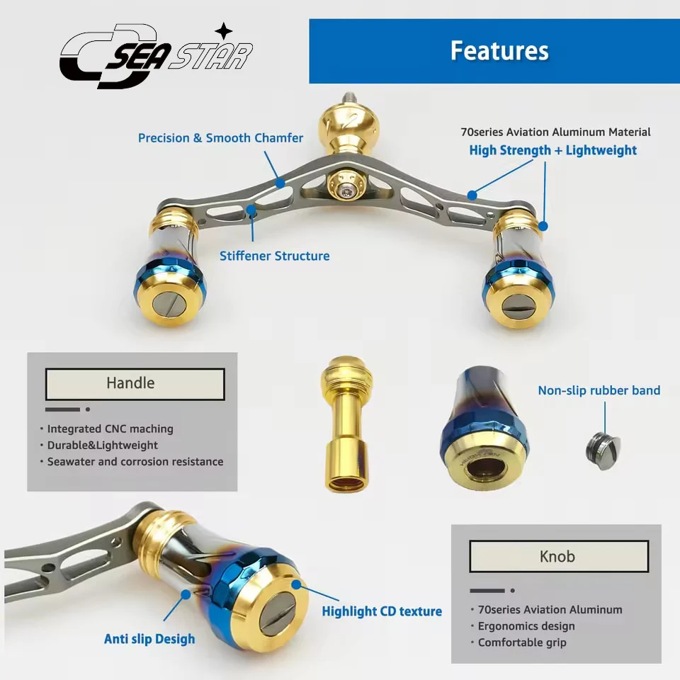 Mango de carrete de 95 mm para Shimano Vanford Twinpower Stradic y Daiwa Luvias - imagen 3