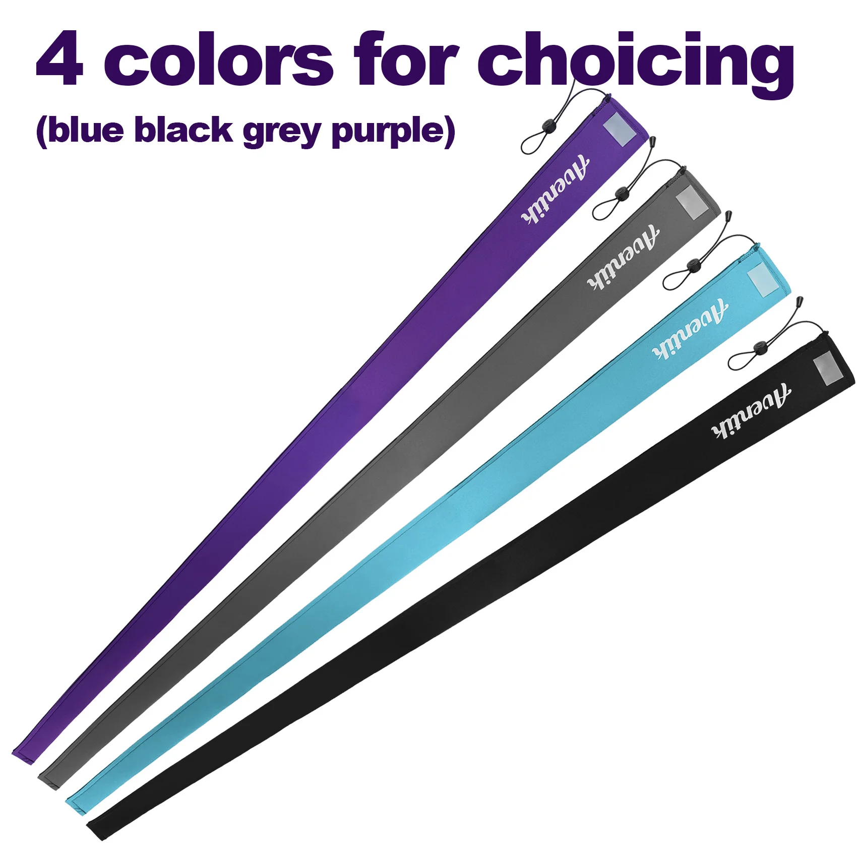 Aventik Funda de caña de pescar transpirable de neopreno, cubierta de caña flotante, calcetín protector etiquetado para caña de pescar de fundición giratoria