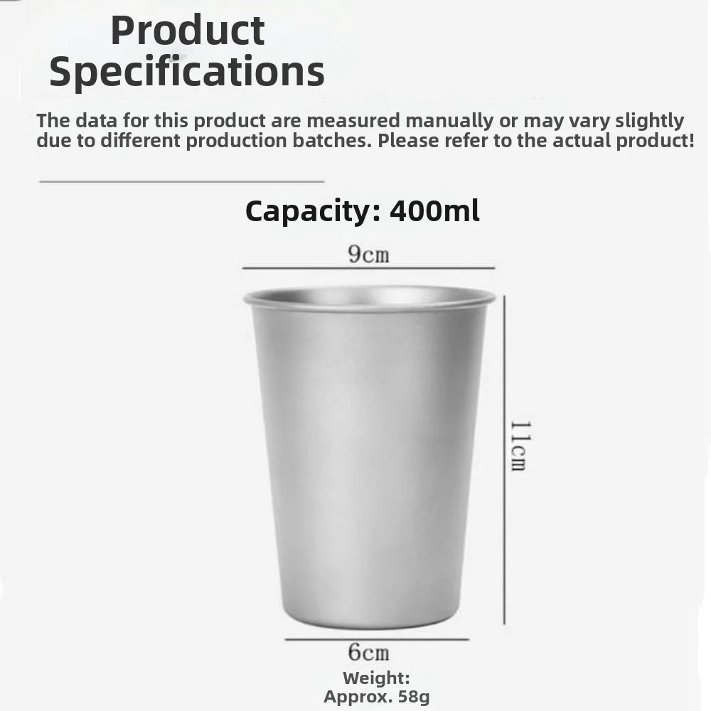 Taza para beber al aire libre de aleación de titanio, taza de cerveza con textura esmerilada plateada duradera, diseño resistente a caídas, tazas para uso en senderismo y acampada, 9x11cm - imagen 5