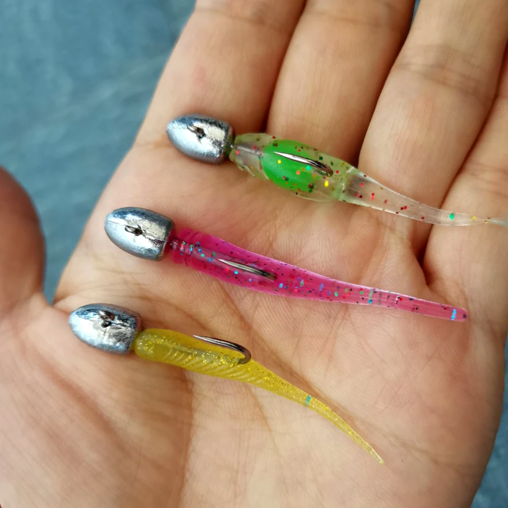Anzuelos de pesca Jigging 3g 5g 7g, 10 unids/lote, gancho de acero al carbono para gusanos, cabeza de plantilla, accesorio de pesca, aparejos de pesca - imagen 5