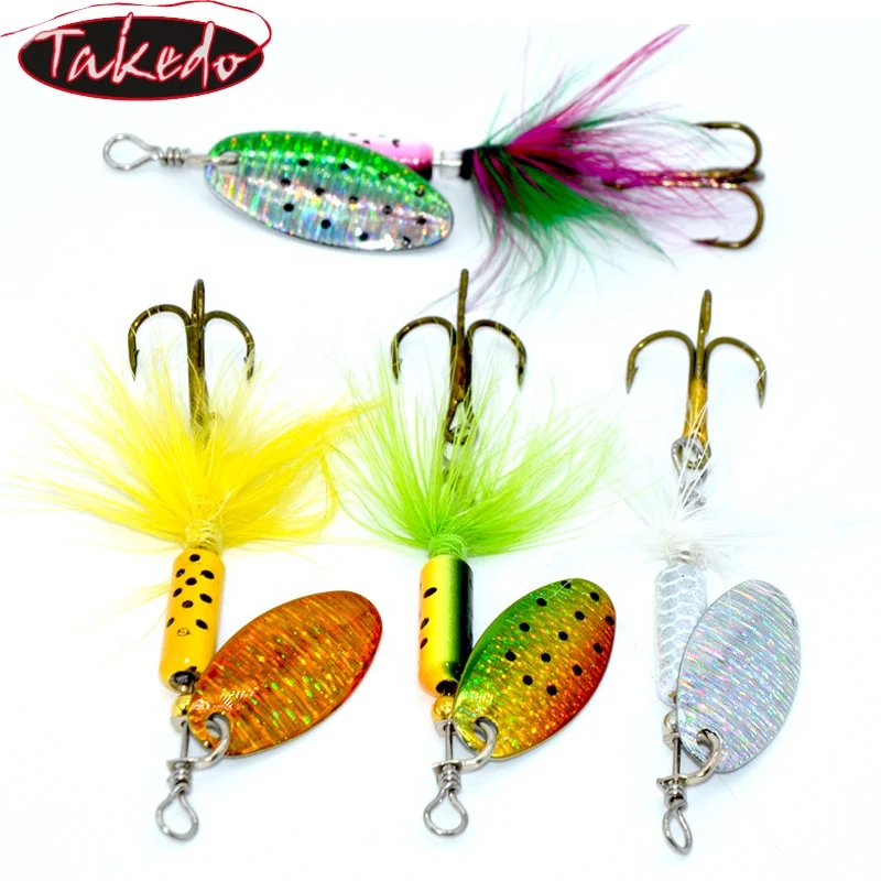 Señuelo cuchara giratoria Takedo HG17 anzuelo para trucha y lubina - imagen 2