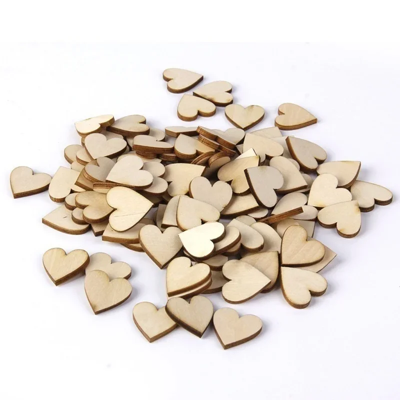 Adornos de madera en forma de corazón para bodas y manualidades - imagen 5