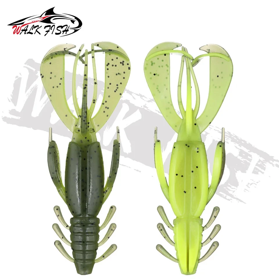 WALK FISH 3 piezas 100mm 10g Crazy Flapper Señuelos de pesca señuelo suave Señuelos de pesca cebos de silicona suave camarones lubina Peche aparejos de pesca - imagen 3