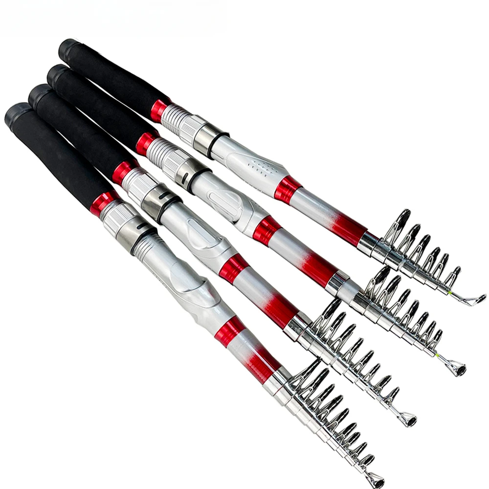 Caña de pescar telescópica de 1,8/2,1/2,4/2,7/3,0/3,6 M, caña de pescar de fibra de carbono reforzada práctica, cañas de pescar de mar portátiles para exteriores - imagen 2