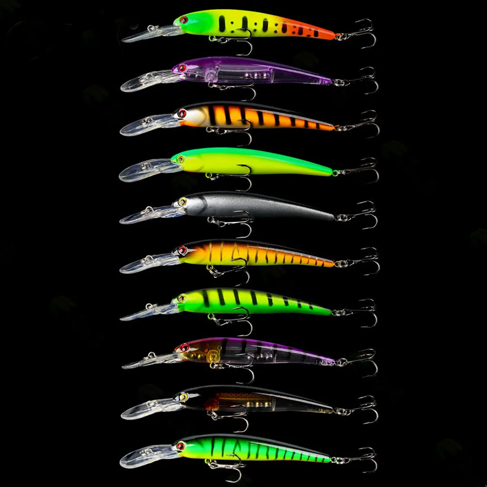 10pc Deep Walleye Crankbait Minnow señuelo de pesca 11g láser duro cebo Artificial Lucio carpa pesca Wobblers aparejos Bandit - imagen 3