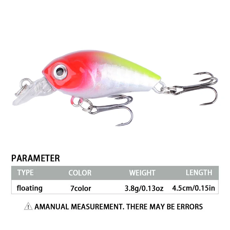 7PC Mini Crankbait señuelo de pesca cebo duro Artificial Minnow Swimbait trucha lubina pesca de carpa - imagen 3