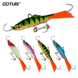 Goture-señuelo de pesca de invierno, cebo Artificial duro con ganchos luminosos para perca, Lucio, 15g, 68mm, 1 unidad