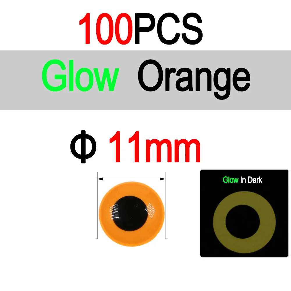 11mm 100pcs Orange