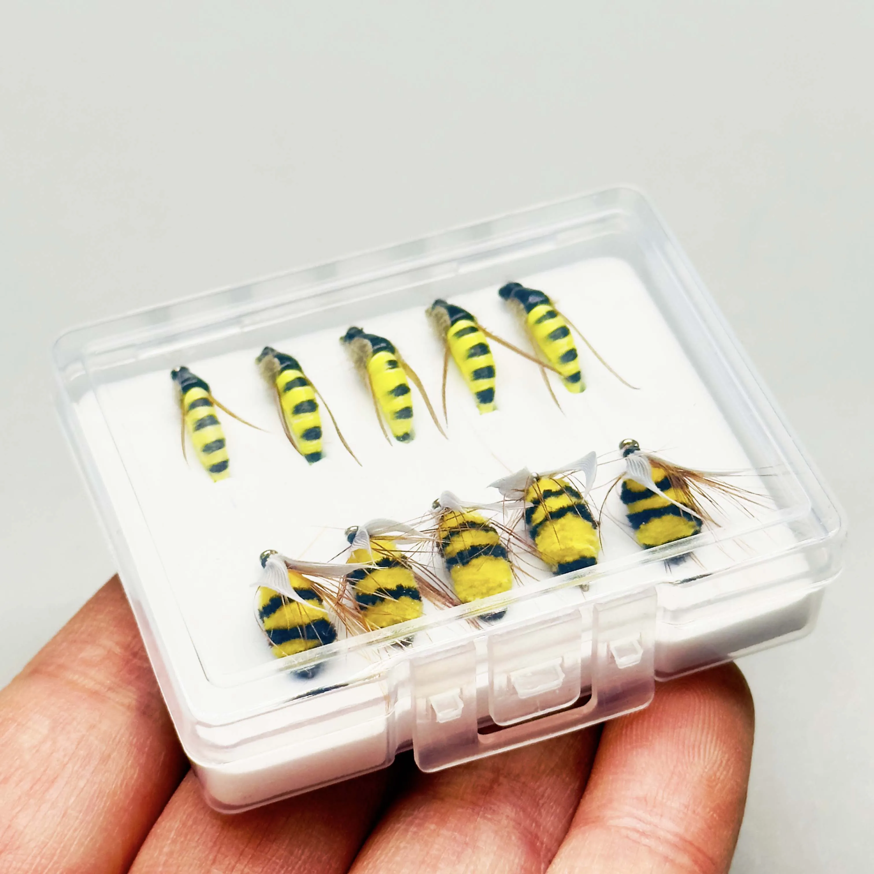 Moscas Bumble Bee biónicas color amarillo para pesca de trucha y carpa - imagen 5
