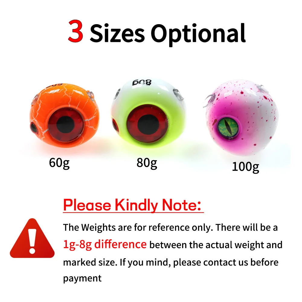 Elllv 1 pieza Kabura Pesca deslizador luminoso Jig Head Snapper/mar Bream Boat Pesca Trolling Jigging señuelo 60g 80g 100g - imagen 5