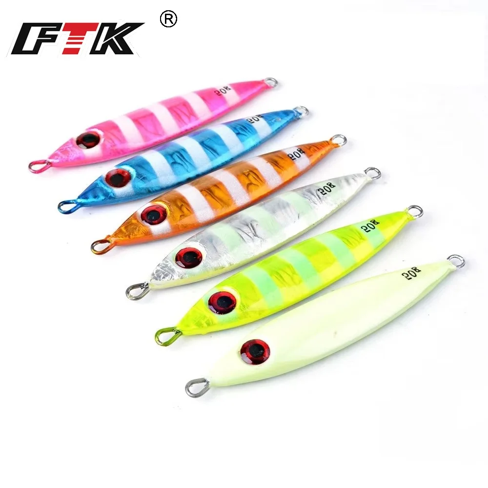 FTK 30/40/50/60g plantilla luminosa lenta señuelo de pesca de aguas profundas Jigging cebo duro Micro señuelos de Metal aparejos de pesca Wobblers
