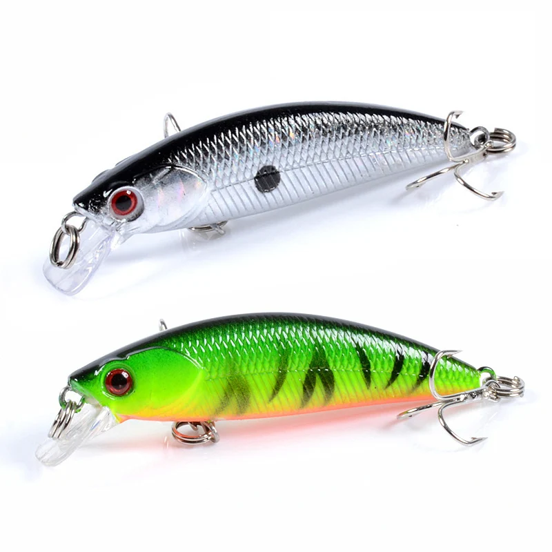 Señuelo de pesca Minnow 67mm 5g ojos 3D Crankbait wobbler cebo duro de plástico Artificial aparejos de pesca - imagen 4