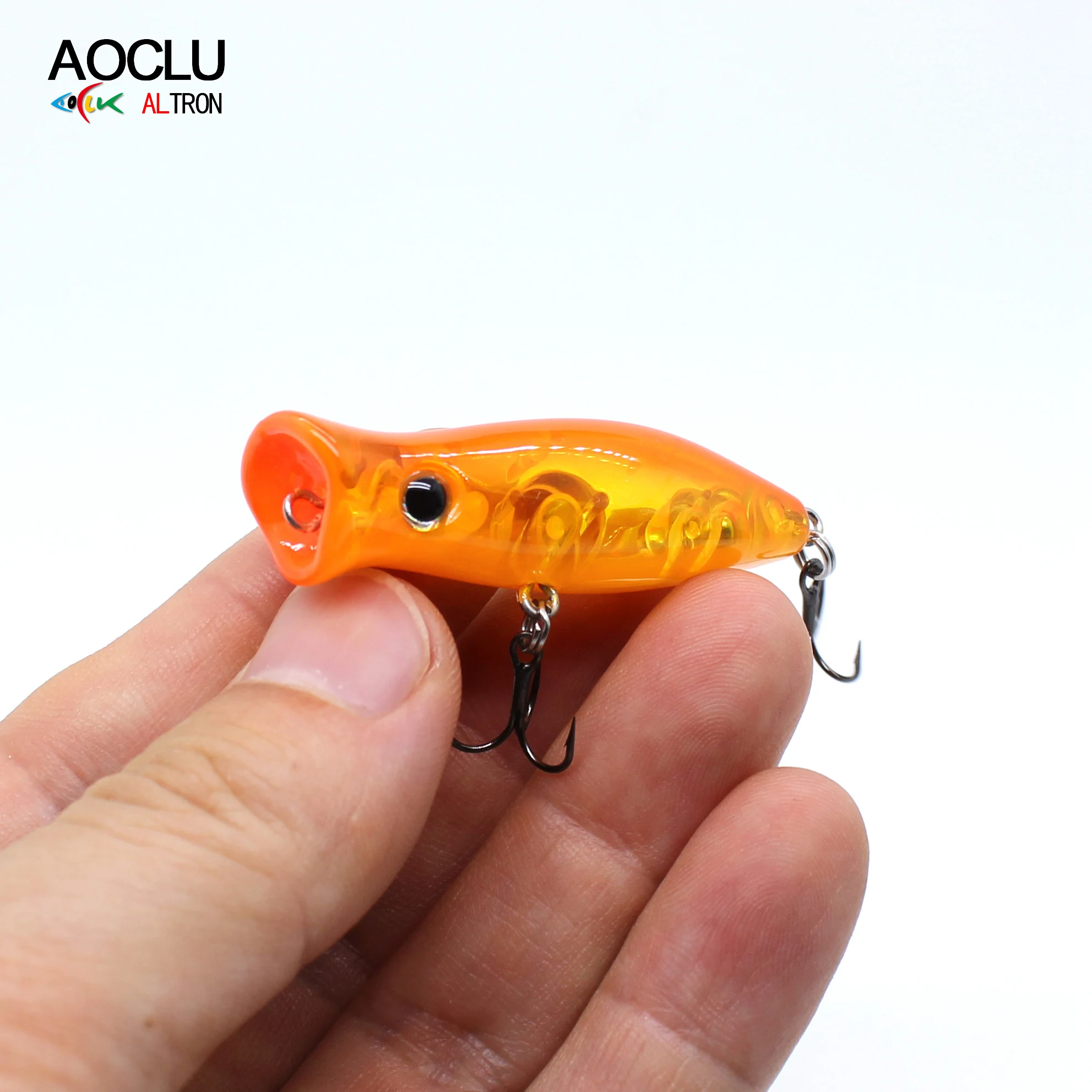 AOCLU-Mini Popper flotante, Wobbler de cebo duro, nadador de superficie, revestimiento UV, atractivo para los peces, anzuelos VMC, calidad, 45mm, 4,0g - imagen 4