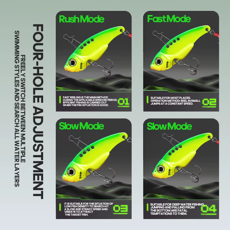 Micro Metal Señuelos VIB Cuchara Vibratoria Crankbait Wobbler - imagen 3