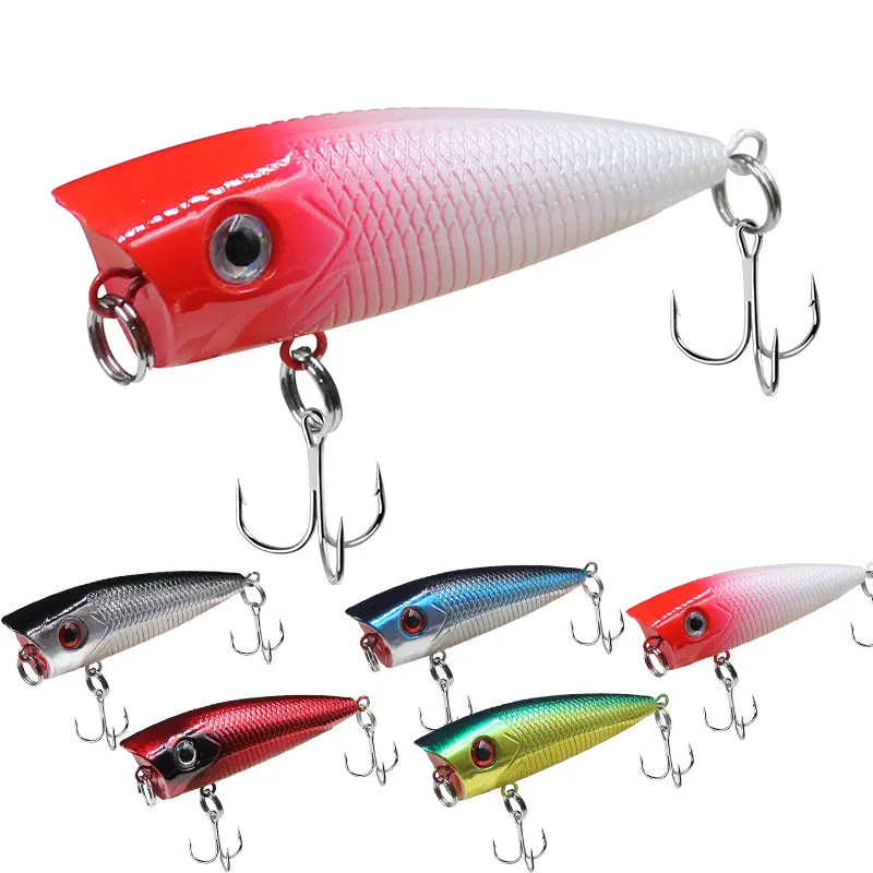 Señuelo de pesca Topwater, cebo duro con anzuelo triple, señuelo de manivela, aparejos artificiales, 6g, 7cm - imagen 5