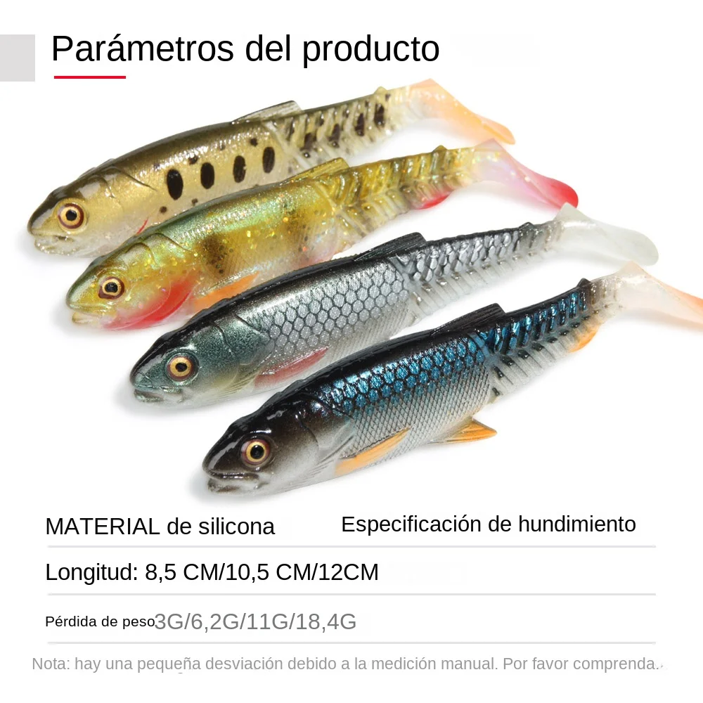 Spinpoler-señuelo de pesca con cebo suave Predator, 6,5 cm, 8,5 cm, 10,5 cm, 12cm, puente, cola de paleta, boca abierta, Jig Head Fit, aparejos Wobbler - imagen 4