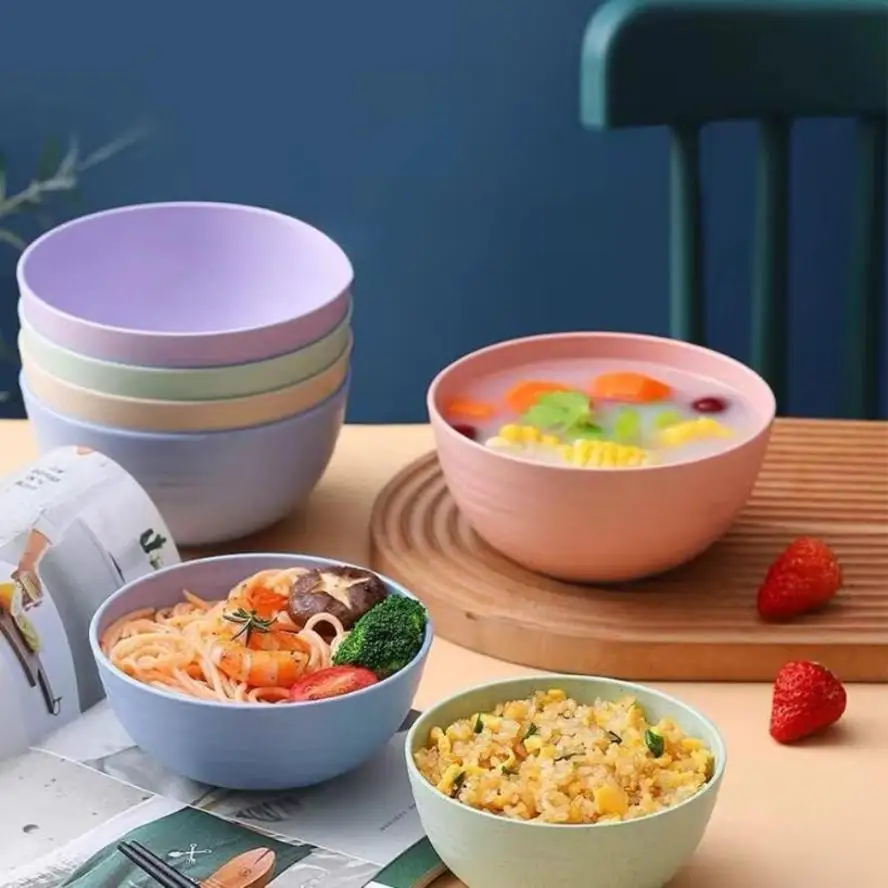 Cuenco de sopa de plástico y paja de trigo para hogar - imagen 3