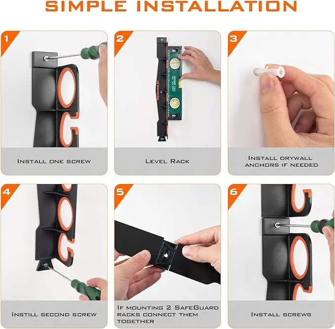 Soporte para caña de pescar KastKing SafeGuard para garaje, estante para caña de pescar montado en la pared o en el techo, organizador de almacenamiento, soporte para caña de pescar - imagen 5