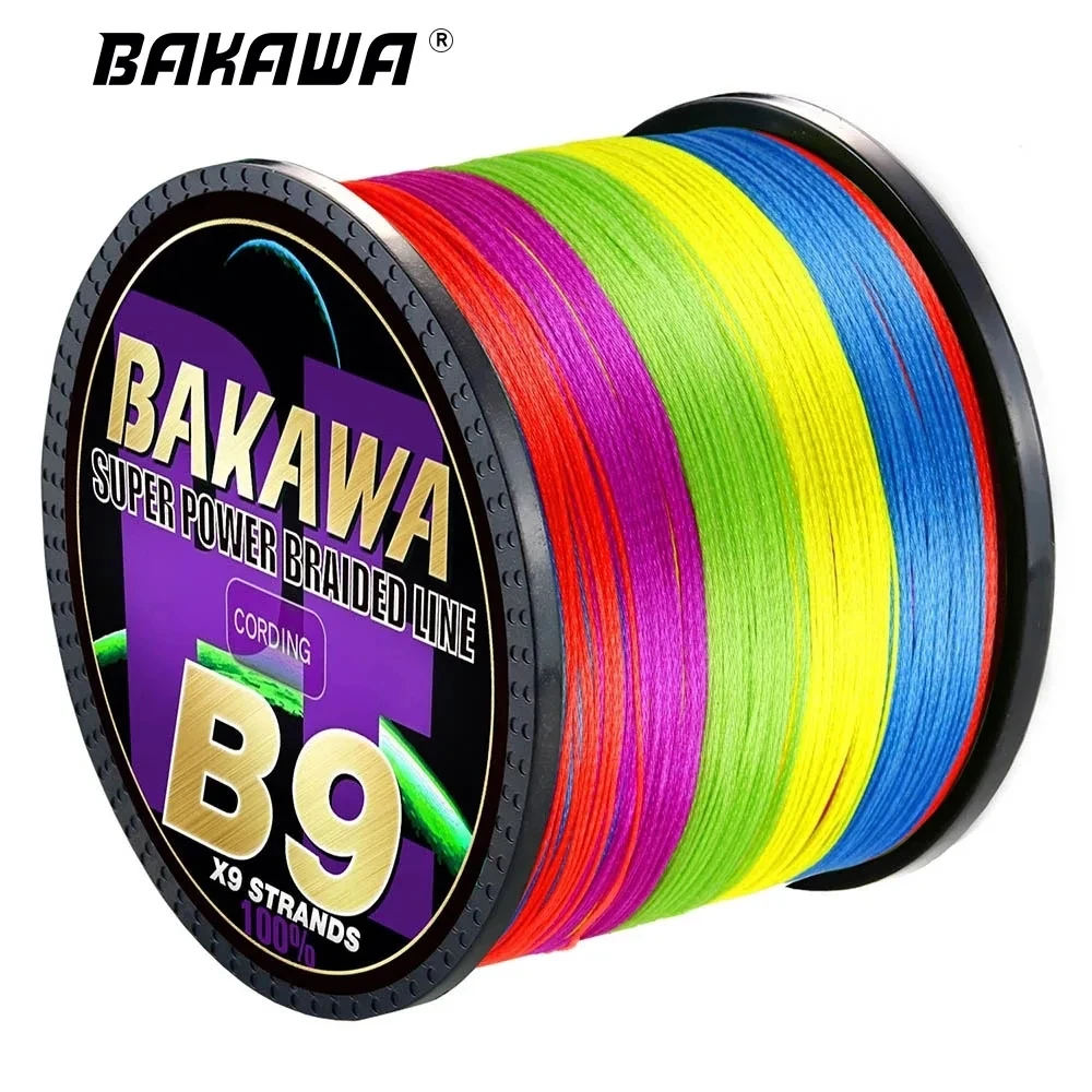 BAKAWA-Hilo de pescar trenzado de 9 hebras, multifilamento de 100% Pe, alambre de agua de mar de 300M, 500M, 1000M, 100M, accesorios japoneses fuertes para carpa - imagen 4