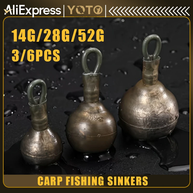 YOTO Plomos de carpa para pesca agua dulce resistentes al desgaste