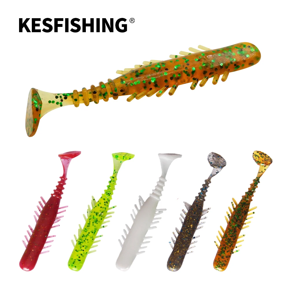KESFISHING-Señuelos de Pesca BUGSY SHAD de 2,8 ", aparejos de pesca de Lucio, trucha, Isca, ardilla Artificial, Wobbler, cebo blando - imagen 5