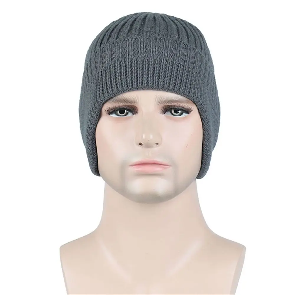 Men's Cycling Ear Flap Warm Cashmere Skiing Cap Wool Beanie Hat Thicken Warm Cap Winter Knitted Hat Woolen Yarn Hat - imagen 4