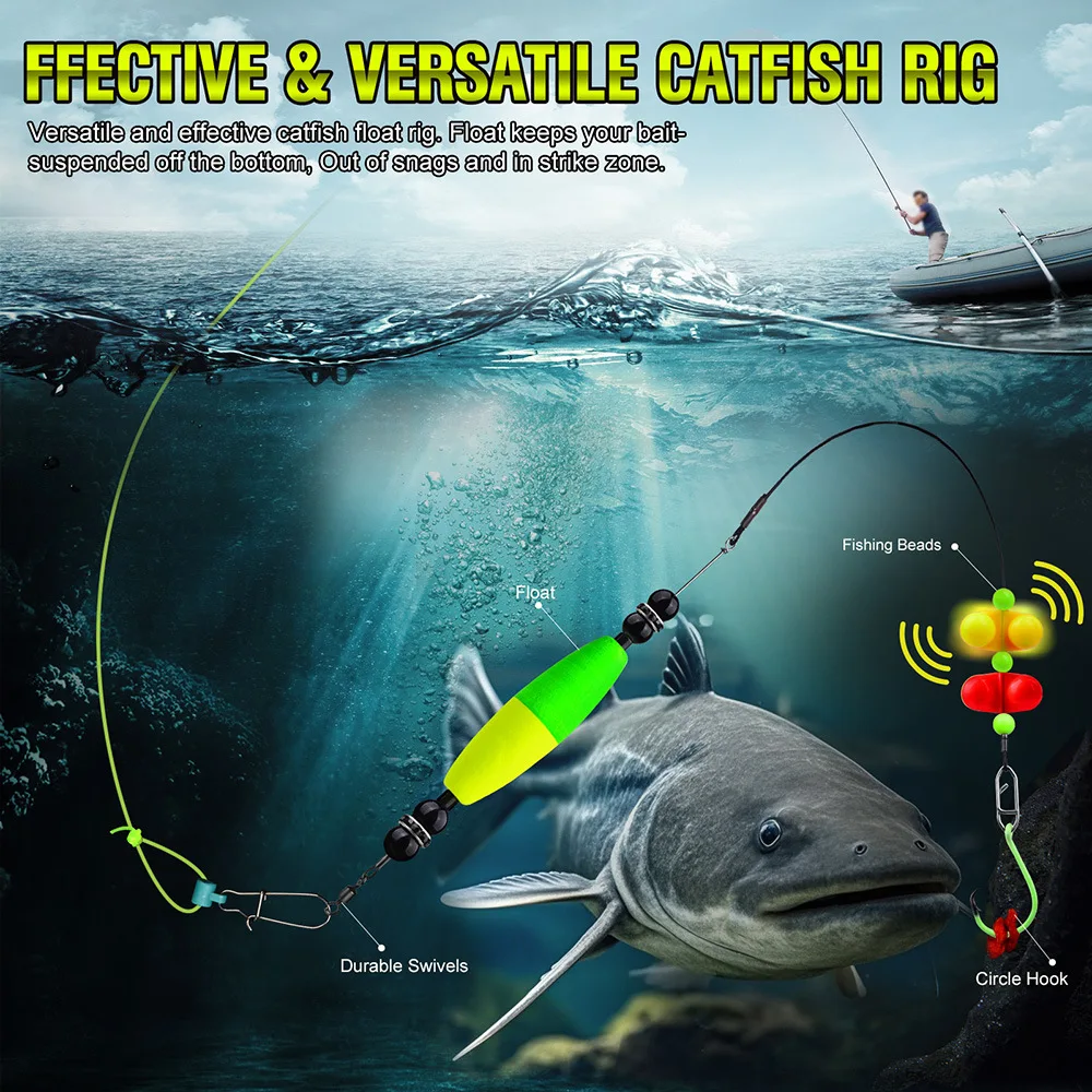 5 unids/bolsa aparejos de bagre artificiales con sonajero equipo de pesca de alta calidad para pesca en agua dulce al por mayor - imagen 3