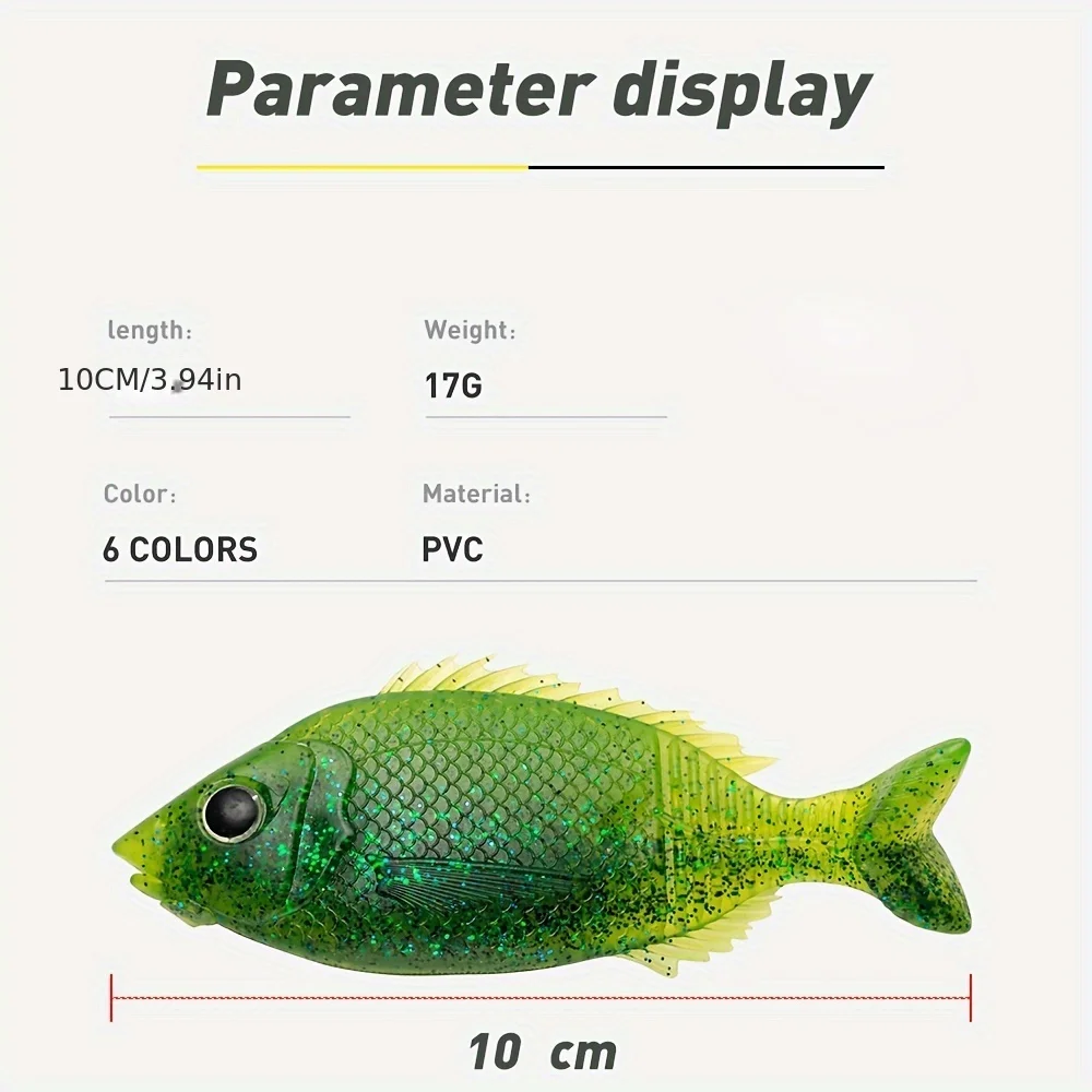 Sea.Yolo-Cebo blando de 3,94 pulgadas/0,6 oz, cebo Artificial de imitación de carpa cruciana pequeña para pesca de Lucio, 1 pieza - imagen 5