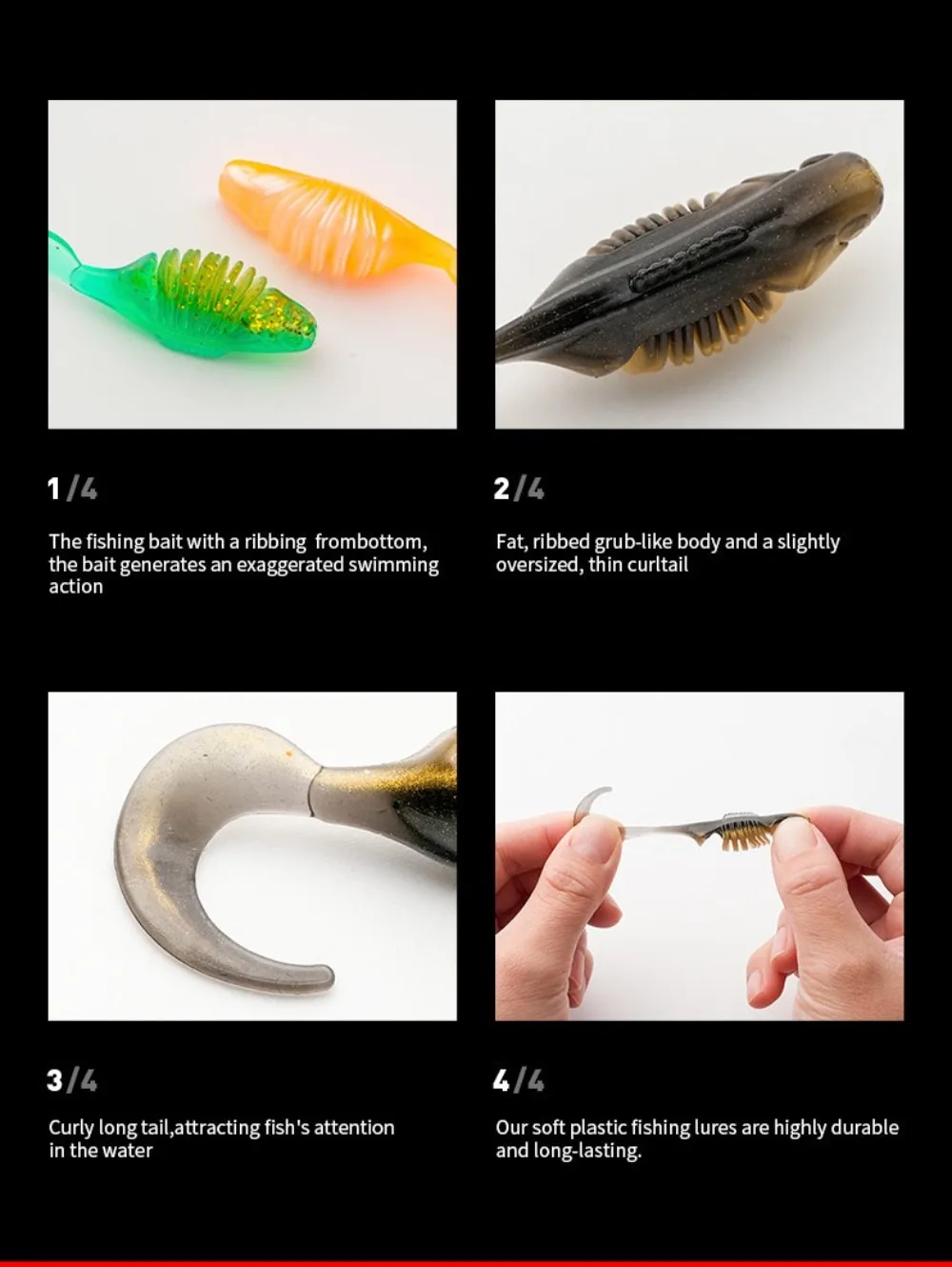 Muestra del señuelo en la mano para apreciar su tamaño de 4,5 cm