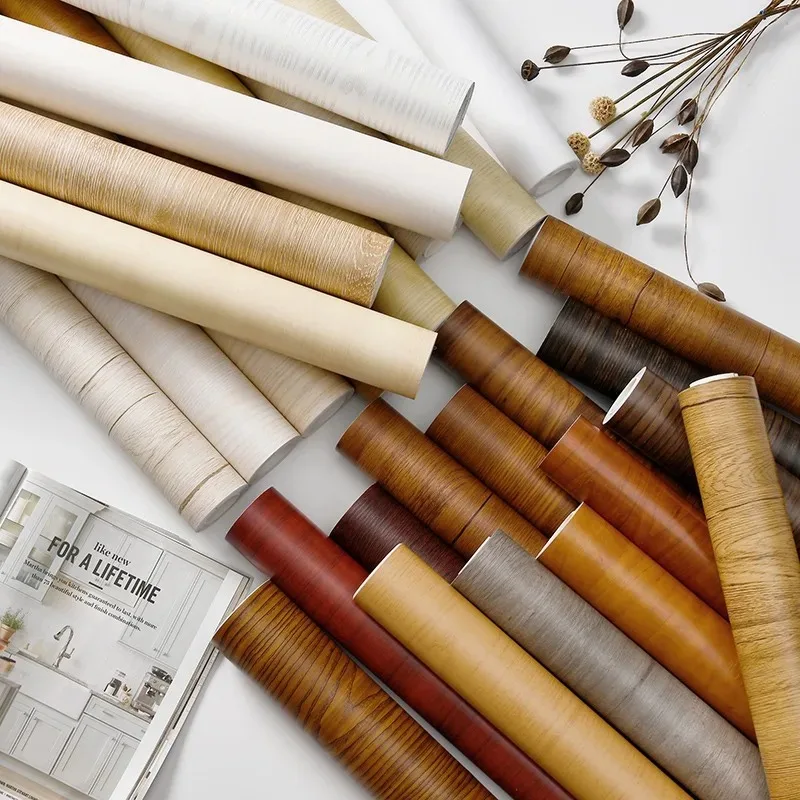 Pegatinas autoadhesivas para renovación de muebles, papel tapiz de grano de madera, armarios, puertas, mesas, impermeable, 40CM X 5M - imagen 2