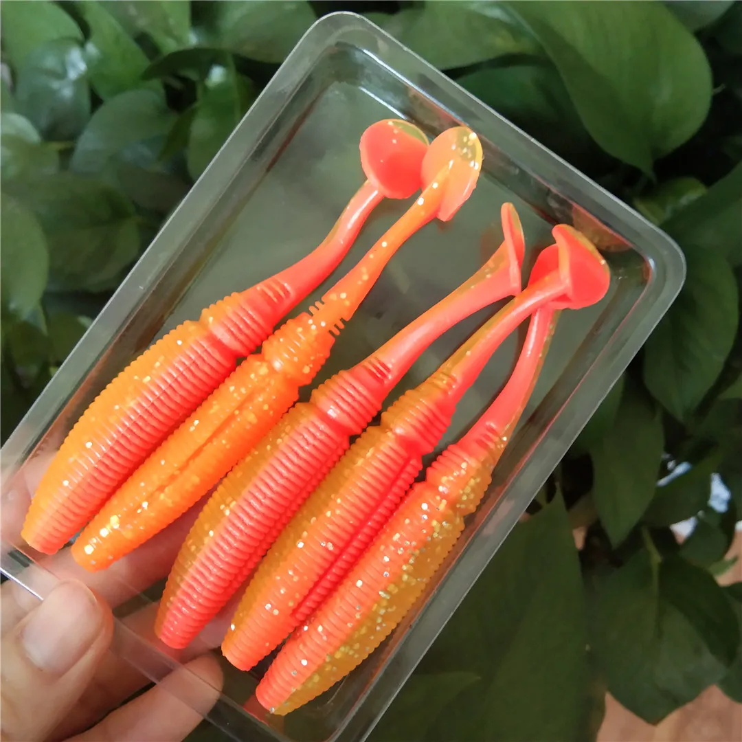 1 bolsa 5 uds 7cm/3,5g 10cm/7g Señuelos de calidad Shad Pesca Señuelos blandos cebo de silicona Wobblers Leurre Souple - imagen 4