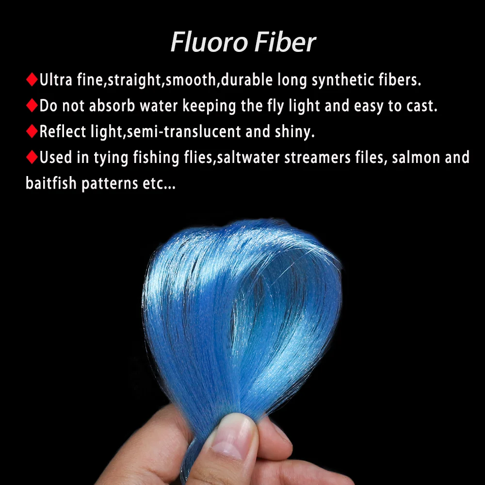 Lionriver-señuelo de fibra de Fluoro para pesca, Material de atado de moscas, trucha, Lucio - imagen 2