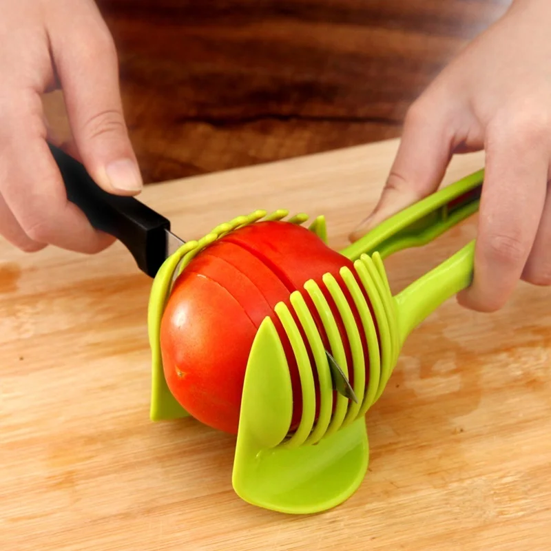 Rebanador de limón y naranja de mano de cocina de acero inoxidable, Clip para cortar tomate, rebanador de frutas, rebanador de cebolla, accesorio cortador de artículos de cocina - imagen 5