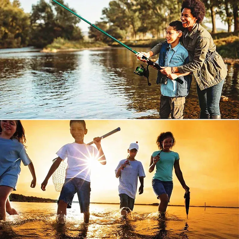 BRAVMACK-caña de pescar y carrete, juego de señuelos, caña de pescar telescópica de fibra de carbono 5,2: 1BB, carrete giratorio para agua dulce y salada - imagen 4