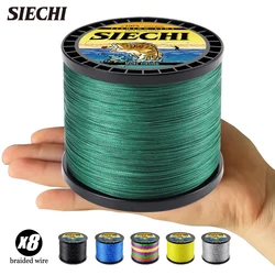 SIECHI-línea trenzada de 4 hebras para pesca en agua salada, sedal de PE multifilamento MaxDrag 88LB, 8X, 1000M, 500M, 300M
