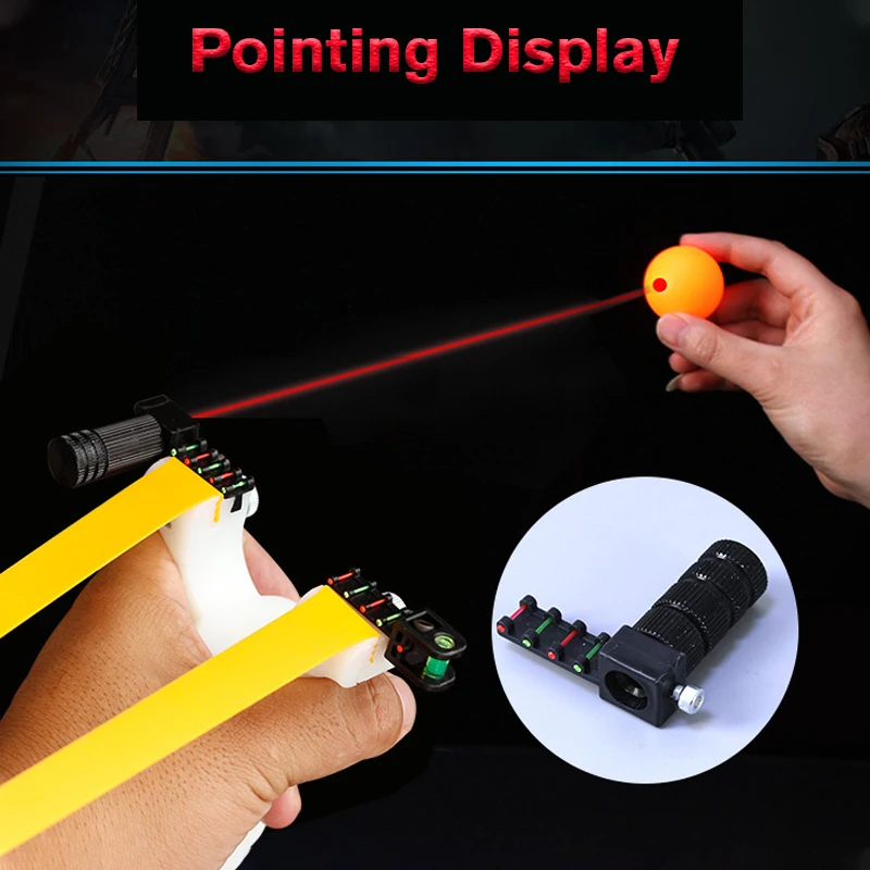 Tirachinas de puntería láser de alta precisión con nivel de espíritu, Catapulta de caza al aire libre con banda de goma plana, accesorios de herramientas - imagen 3