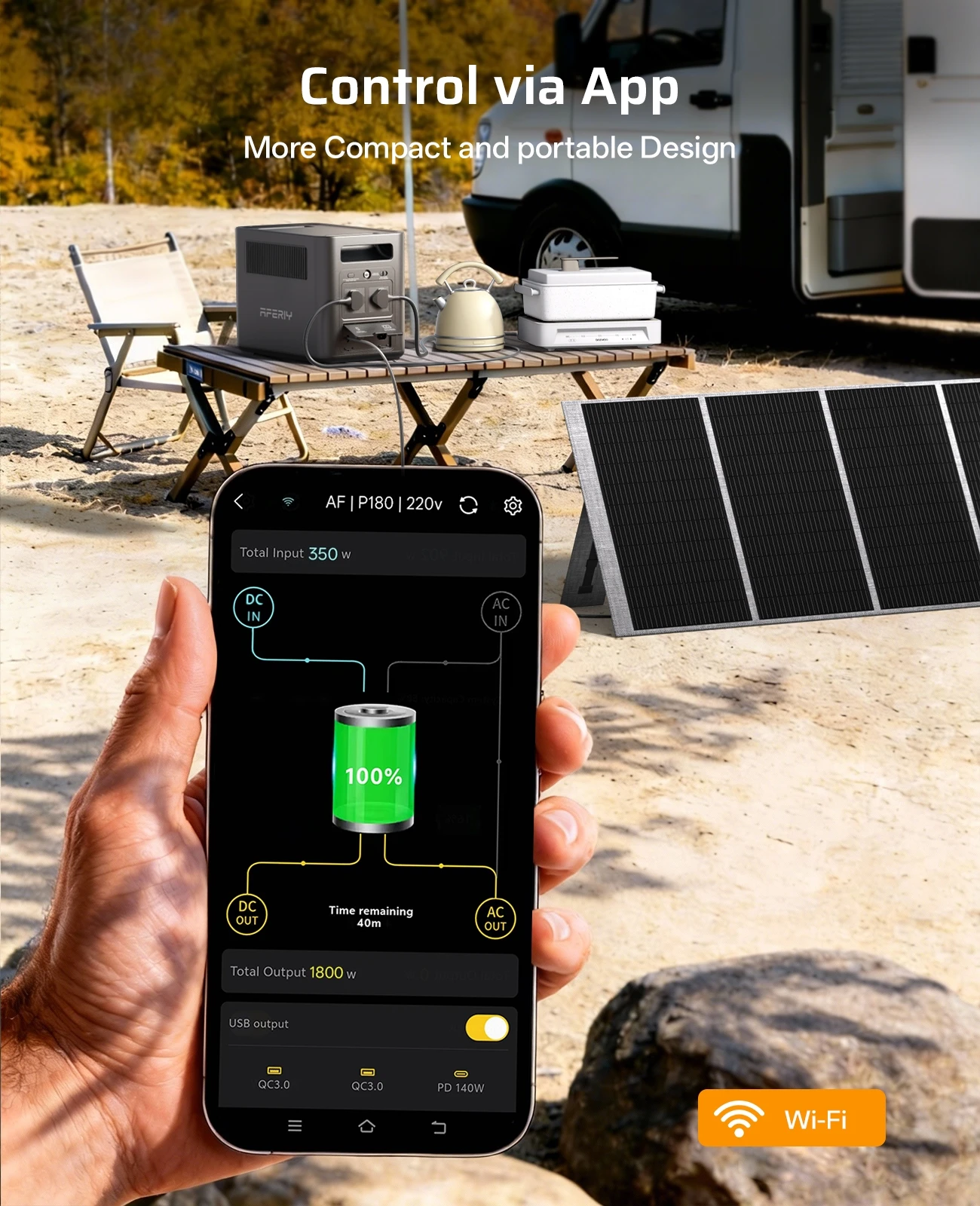 AFERIY Estación de energía portátil LiFePO4 con BMS - imagen 2