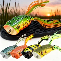 Señuelo rana topwater realista – Cebo vinilo flotante para black bass