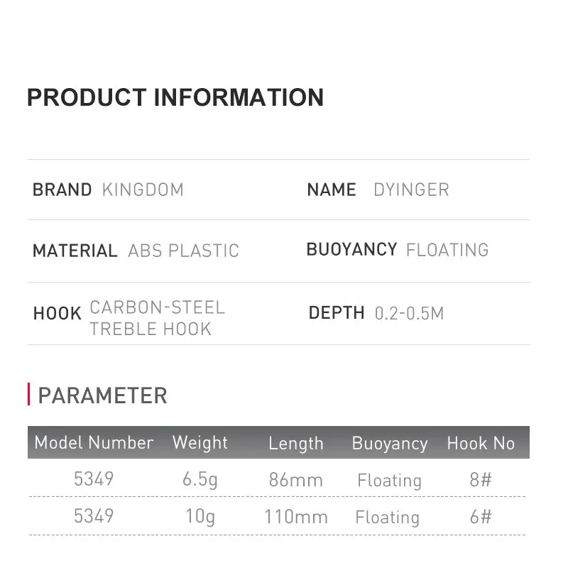 Kingdom Topwater-señuelo tipo lápiz para teñir, 110mm/10g, 86mm/6,5g, Jerkbaits artificiales, Wobblers duros, señuelo de pesca de lubina de agua dulce - imagen 2