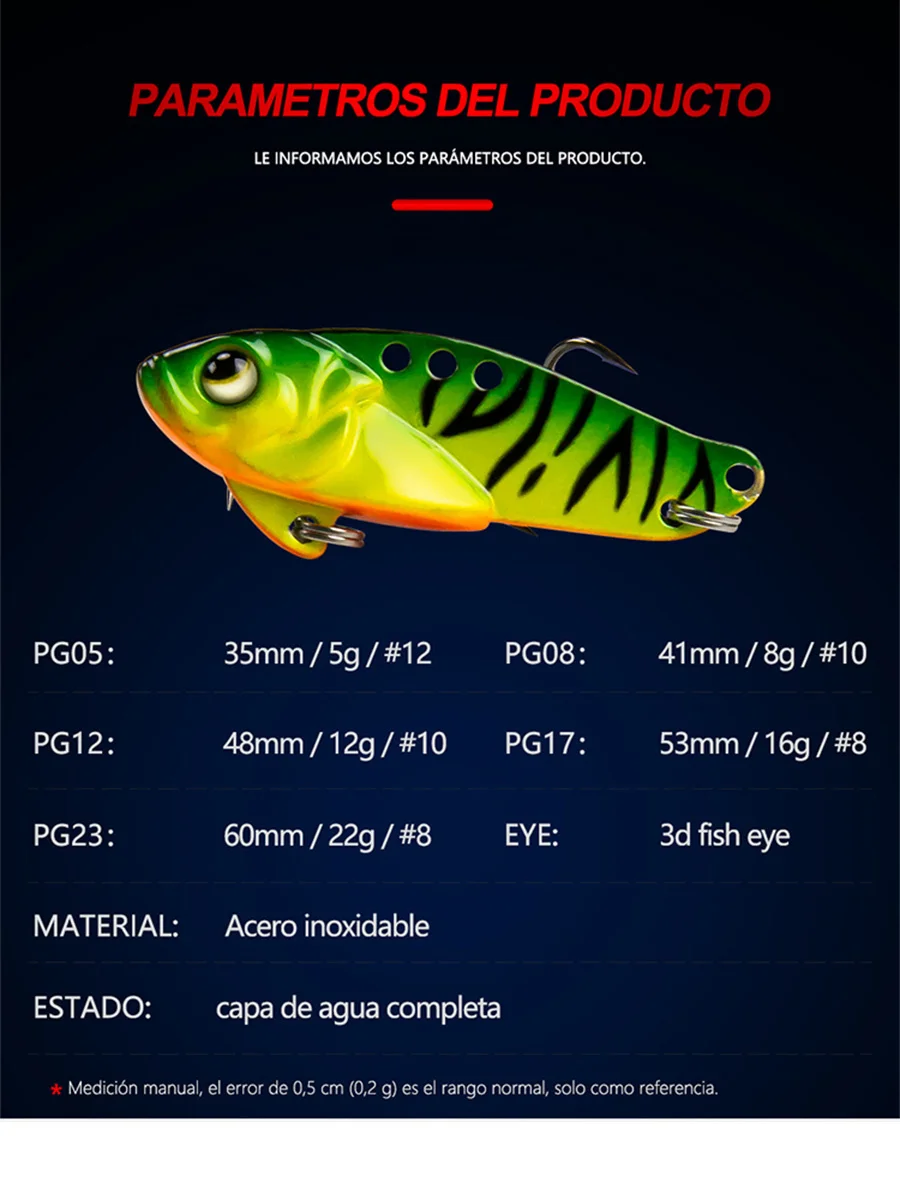 VIB-señuelo de plantilla de Metal, aparejos de Pesca giratorios, 5/8/12/17/23g, Swimbait - imagen 5
