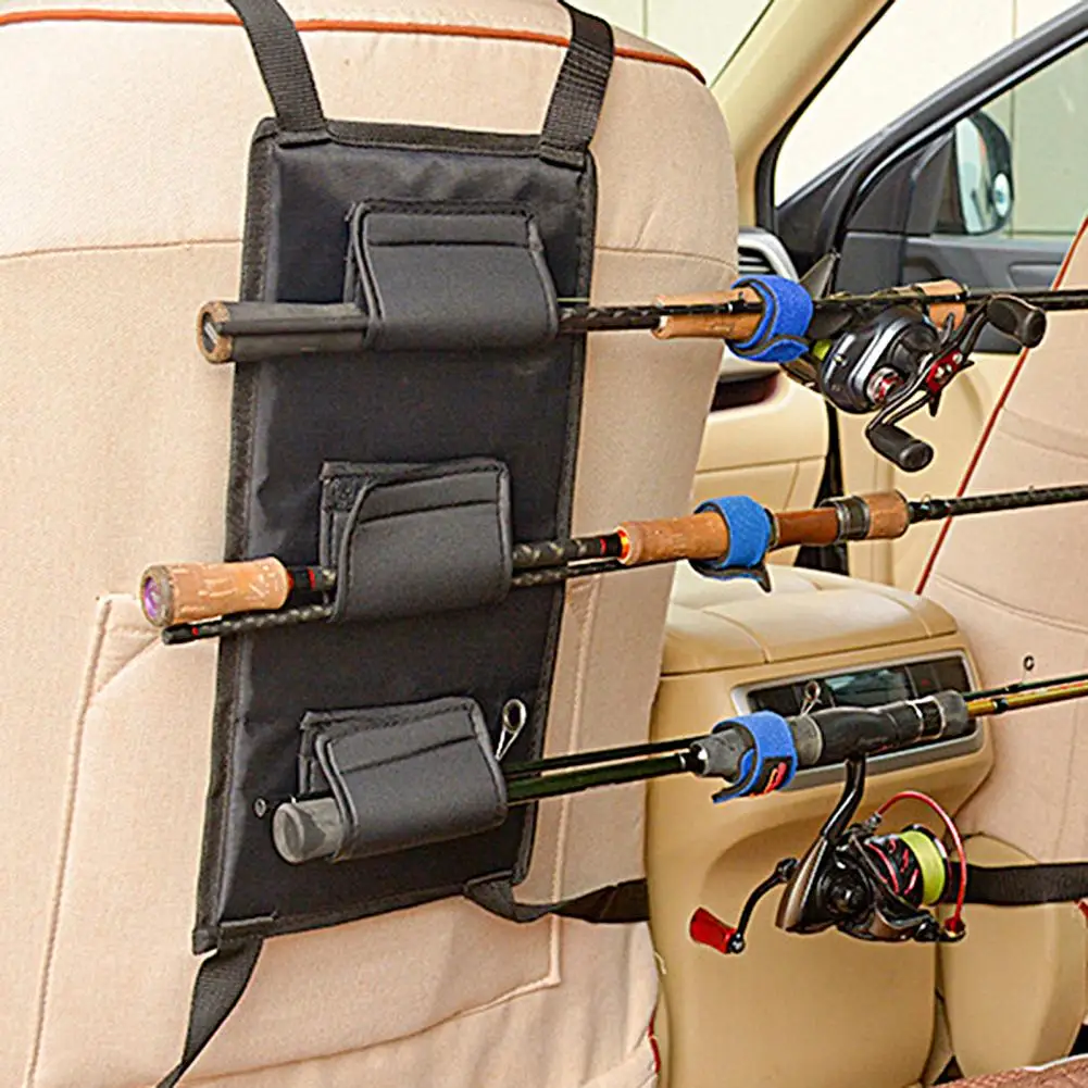 1 Pair Vehicle Fishing Rod Racks High Load-bearing Fastener Tape Braided Belt Car Seat Fishing Rod Holders for Vehicle - imagen 5
