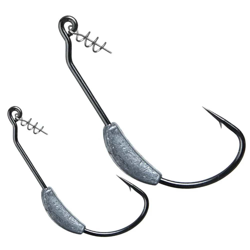Anzuelo de manivela con púas afiladas, anzuelo de Metal con cabeza de anzuelo, anzuelos de pesca de mar para señuelo, cebo de gusano suave, cabezales de cabeza, juego de anzuelos, accesorios, 10 Uds. - imagen 4